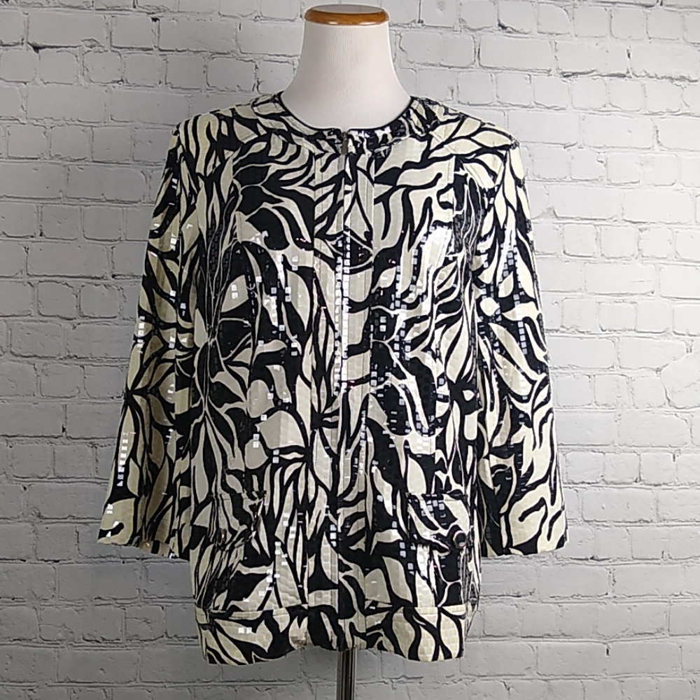 NY Collection Women’s Size L 3/4 Sleeve Jacket
